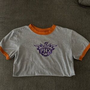 Adidas Gray and Orange Short Sleeve Tee Phoenix Suns